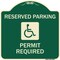 Signmission Reserved Parking Permit Required W/ Graphic Heavy-Gauge Aluminum Sign, 18" x 18", G-1818-23059 A-DES-G-1818-23059 - alternate 1